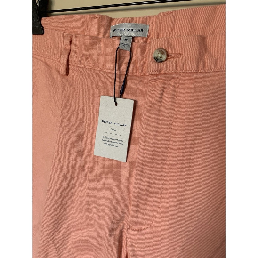 PETER MILLAR Pilot‎ Twill Shorts Chino peachy pink Mens Size 38 NWT - Picture 9 of 14